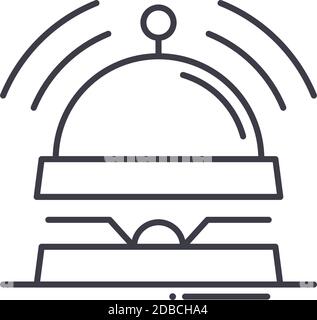 Ring services icon, linear isolated illustration, thin line vector, web design sign, outline concept symbol with editable stroke on white background. Stock Vector