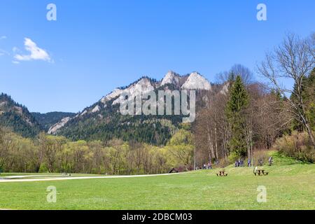 View on Three Crowns Massif, Pieniny Mountains, Szczawnica, Poland Stock Photo