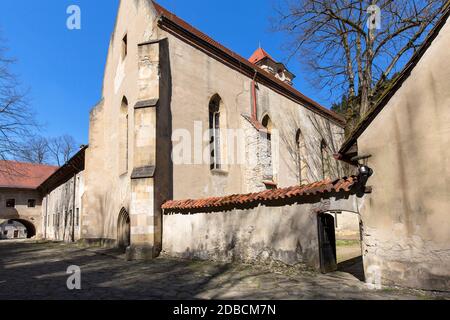 14th century Red Monastery next to the Dunajec River, Slovakia Stock Photo