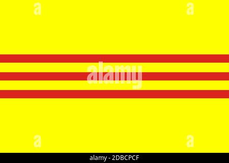 The previos national flag in yellow with red stripes of the state of South Vietnam Stock Photo