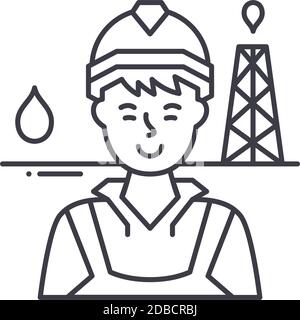 Drilling rig white linear icon for dark theme Stock Vector Image & Art ...