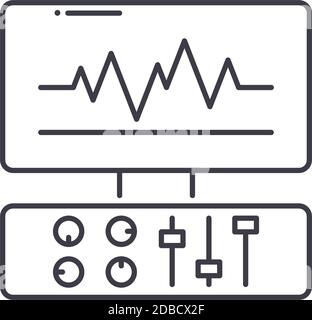 Recording icon, linear isolated illustration, thin line vector, web design sign, outline concept symbol with editable stroke on white background. Stock Vector