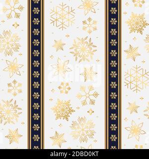 Seamless ribbon with Christmas snowflake pattern Stock Vector