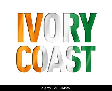 Ivorian flag text font. Ivory Coast symbol background Stock Photo - Alamy
