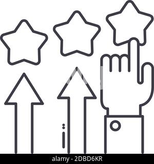 Rating icon, linear isolated illustration, thin line vector, web design sign, outline concept symbol with editable stroke on white background. Stock Vector