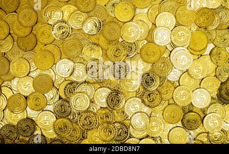 Top view of the gold coins of the USA Stock Photo