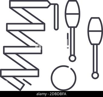 Kendo icon, linear isolated illustration, thin line vector, web design sign, outline concept symbol with editable stroke on white background. Stock Vector