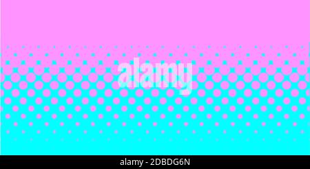 A half tone image with pinkdots set against a blue background. Stock Photo