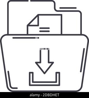 Project inbox icon, linear isolated illustration, thin line vector, web design sign, outline concept symbol with editable stroke on white background. Stock Vector