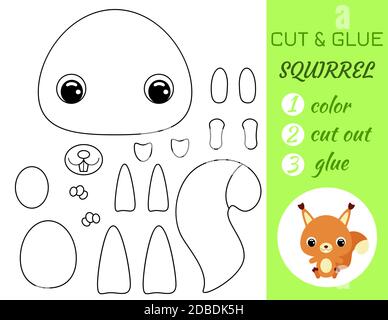 simple educational game coloring page cut and glue sitting