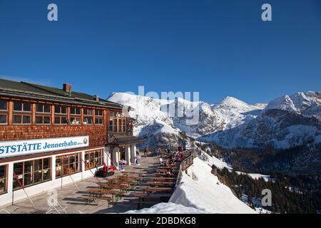 geography / travel, Germany, Bavaria, Schoenau on the Koenigssee, mountain restaurant Jennerbahn post , Additional-Rights-Clearance-Info-Not-Available Stock Photo