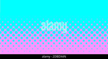 A half tone image with blue dots set against a pink background. Stock Photo