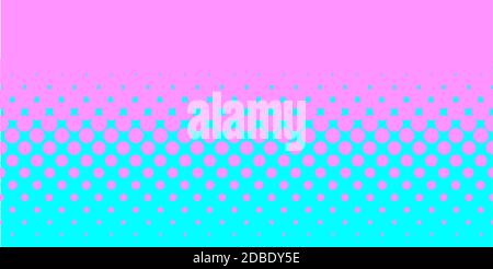 A half tone image with pinkdots set against a blue background. Stock Photo