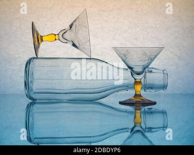 Liqueur glass ,Bottle Stock Photo