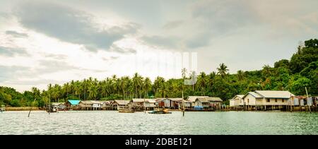 Muslim fishing village on Ko Yao Yai island in the Andaman Sea, Thailand Stock Photo