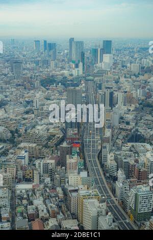 Tokyo skyline seen from the Roppongi Hills. Shooting Location: Tokyo metropolitan area Stock Photo