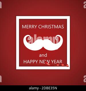 vector modern mustache santa icon background Stock Vector