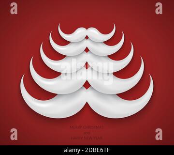 Vector modern concept santa mustache and christmas tree Stock Vector