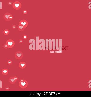Vector modern circle like heart icons background. Social media concept. Valentines day invitation. Stock Vector