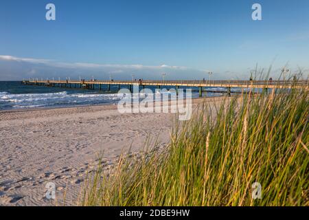 geography / travel, Germany, Mecklenburg-West Pomerania, seaside health resort Graal-Mueritz, pier in , Additional-Rights-Clearance-Info-Not-Available Stock Photo