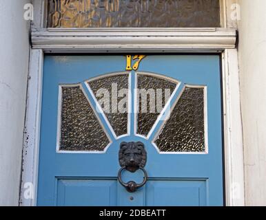 Detail of Front Door, House Number 17  Beast Banks, Kendal, Cumbria, England, United Kingdom, Europe. Stock Photo
