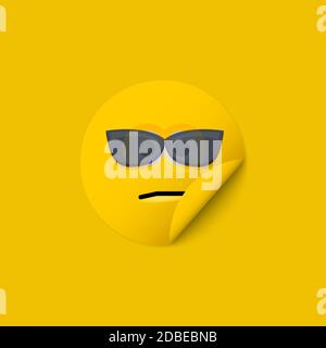 Vector modern yellow face sticker creative background. Stock Vector