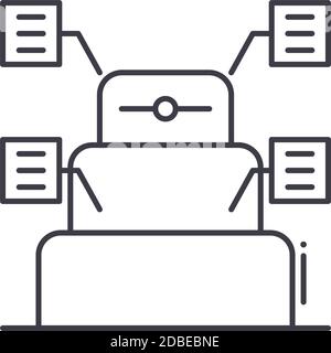 Pyramid graph icon, linear isolated illustration, thin line vector, web design sign, outline concept symbol with editable stroke on white background. Stock Vector