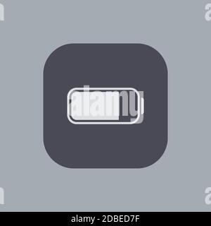 Vector modern battery icon on gray background. Stock Vector