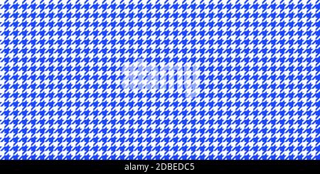 Blue Seamless Houndstooth Pattern Background. Traditional Arab Texture. Fabric Textile Material. Stock Photo