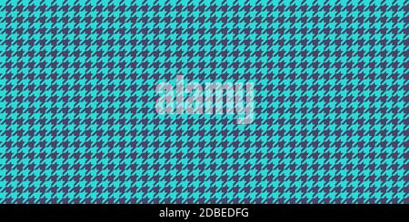 Blue Indigo Seamless Houndstooth Pattern Background. Traditional Arab Texture. Fabric Textile Material. Stock Photo
