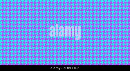 Lilac Blue Seamless Houndstooth Pattern Background. Traditional Arab Texture. Fabric Textile Material. Stock Photo
