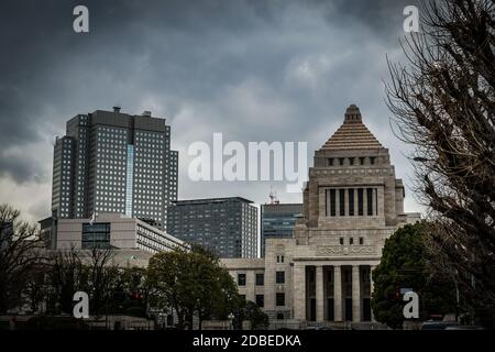 Parliament and the cloudy sky. Shooting Location: Tokyo metropolitan area Stock Photo