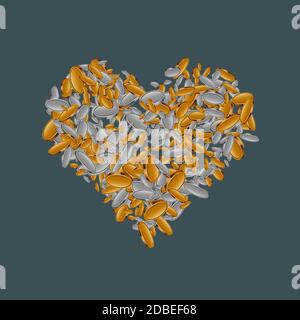 Vector modern heart money coins on sample background. Stock Vector