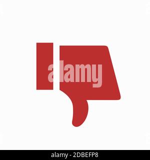 Vector modern thumbs down icon on white background. Stock Vector
