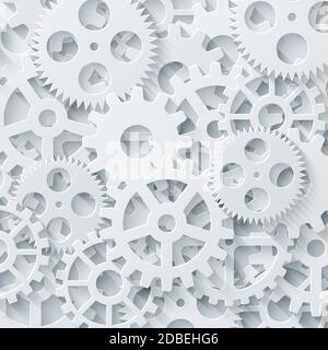Vector modern mechanism industrial concept. Technology gears background Stock Vector