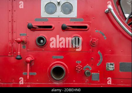 vintage valve main control Fire truck car firefighter rescue Stock Photo