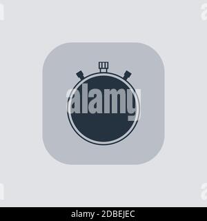 Vector modern stopwatch icon on gray background. Stock Vector