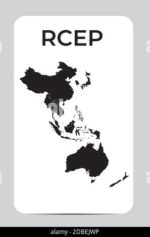 Modern Regional Comprehensive Economic Partnership (RCEP) map. Vector Illustration Stock Vector