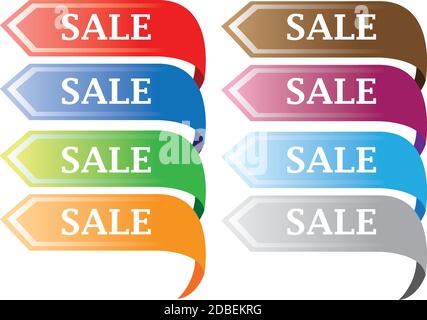 Colorful discount labels with sale messages. Vector illustration. Stock Vector