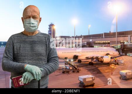 Start traveling again with individual protections in the Covid-19 pandemic time Stock Photo