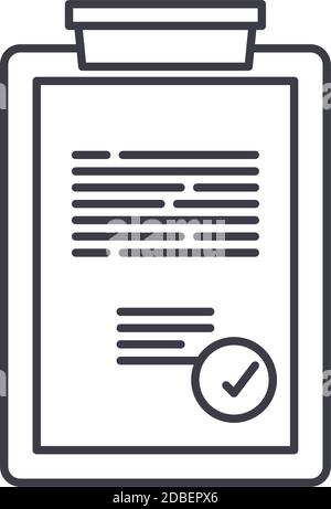 Complaint report icon, linear isolated illustration, thin line vector, web design sign, outline concept symbol with editable stroke on white Stock Vector
