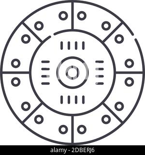 Clutch disc icon, linear isolated illustration, thin line vector, web design sign, outline concept symbol with editable stroke on white background. Stock Vector