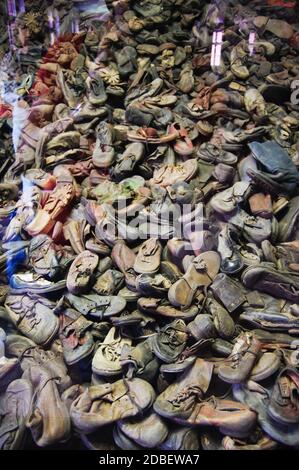 piles of shoes belonging to murdered Jews at Auschwitz concentration ...