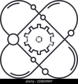 Proton icon, linear isolated illustration, thin line vector, web design sign, outline concept symbol with editable stroke on white background. Stock Vector