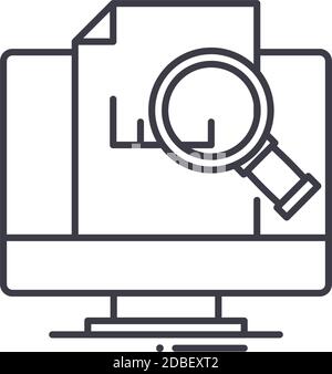 Competitor analysis icon, linear isolated illustration, thin line vector, web design sign, outline concept symbol with editable stroke on white Stock Vector