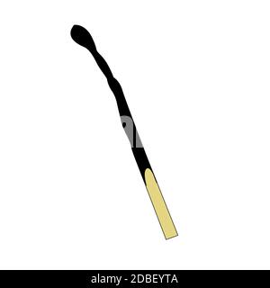 Burnt match - vector illustration isolated on white background. Stock Vector