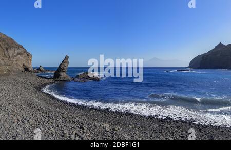 Beach Playa de La Caleta near Hermigua on the island of La Gomera Stock Photo