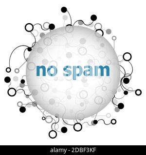 Text No spam. Security concept . Abstract background with connecting dots and lines Stock Photo