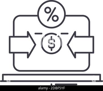 Commision icon, linear isolated illustration, thin line vector, web design sign, outline concept symbol with editable stroke on white background. Stock Vector