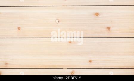 panoramic wooden background - unpainted wood board from horizontal pine planks Stock Photo